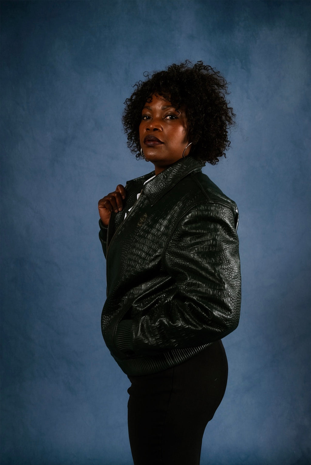 CROC LEATHER JACKET